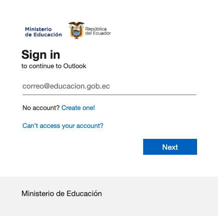 Cómo ingresar al Correo Institucional con Outlook – Ministerio de Educación del Ecuador 21 Cómo ingresar al Correo Institucional con Outlook – Ministerio de Educación del Ecuador